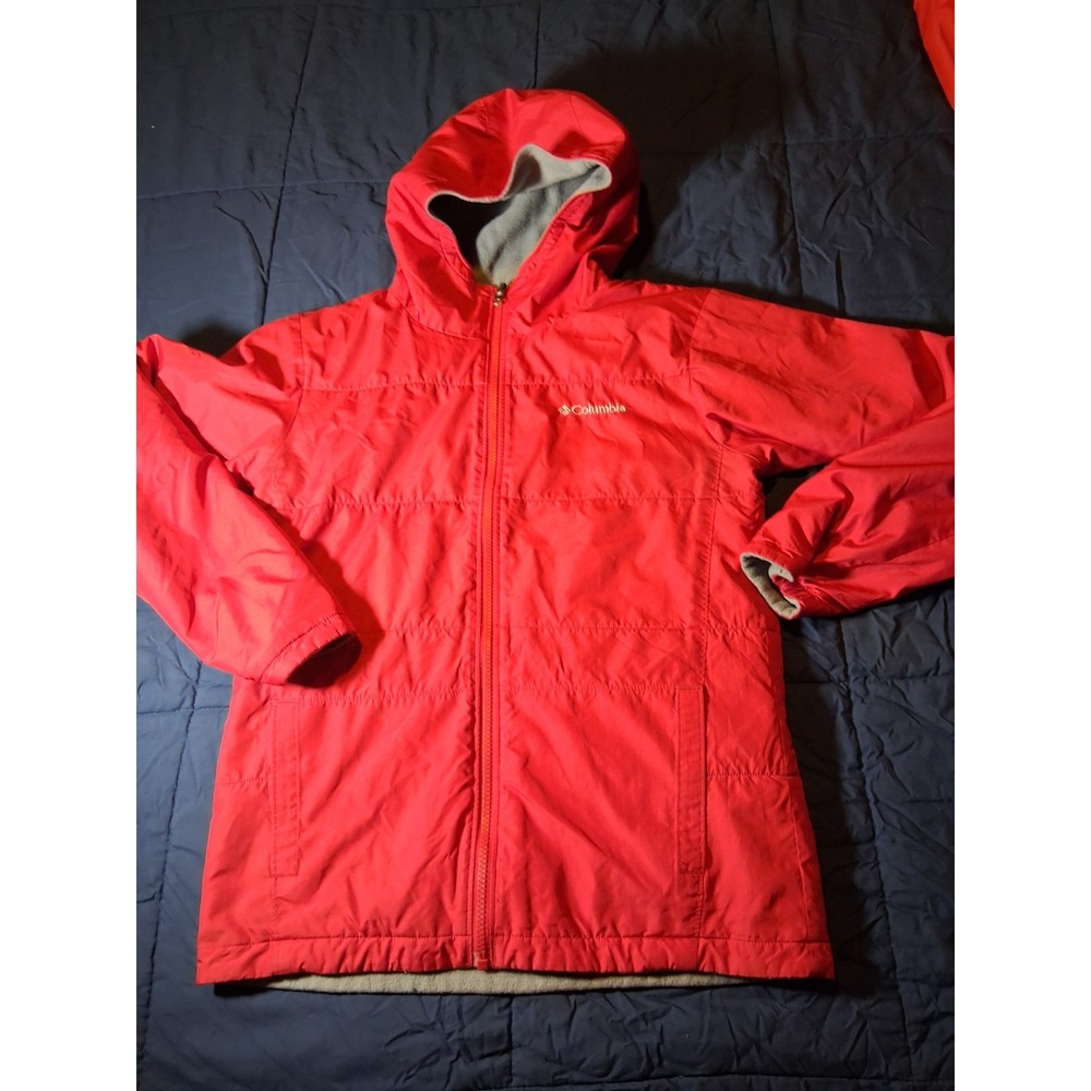 Vintage 90s Columbia Reversible Coat Insulated Jacket Womens M Full Zip Deep Red